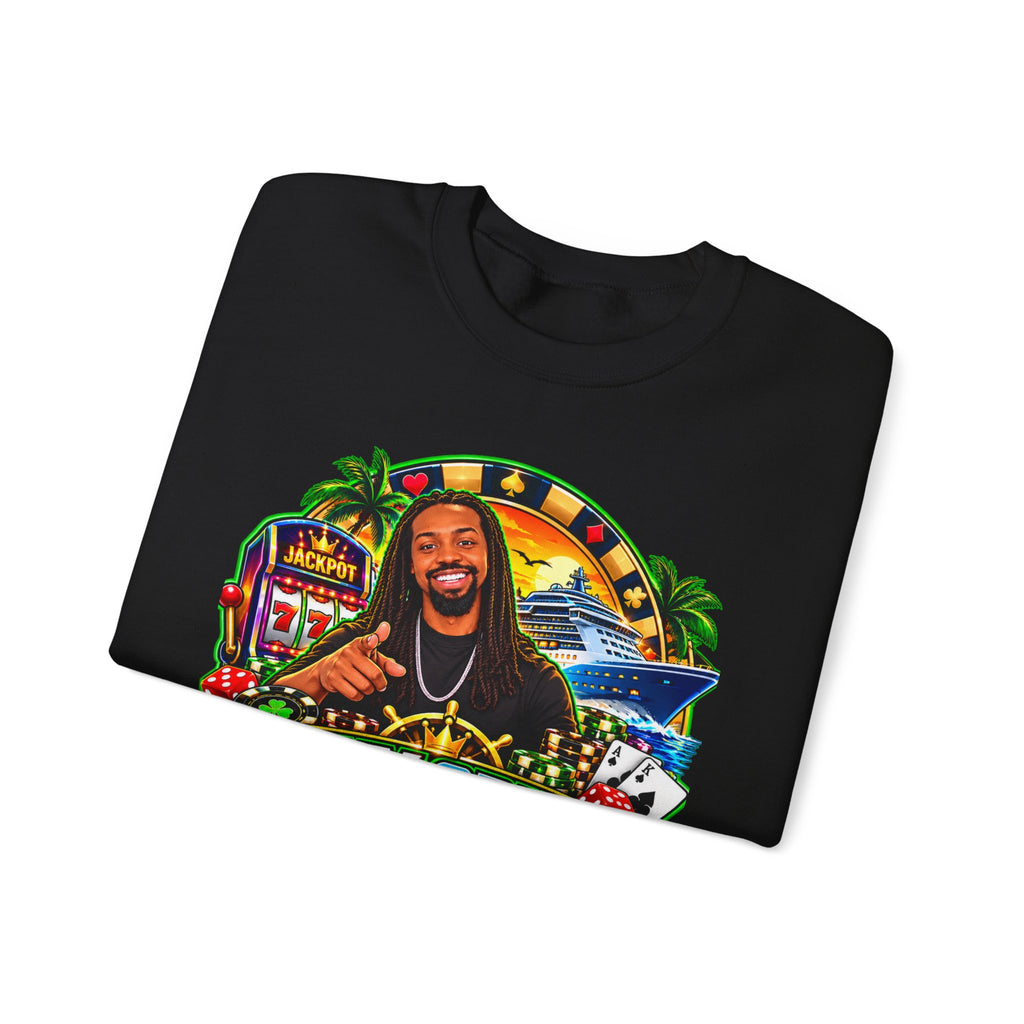 Lucky Cruise Crewneck Sweatshirt — Vibrant Casino Cruise Graphic