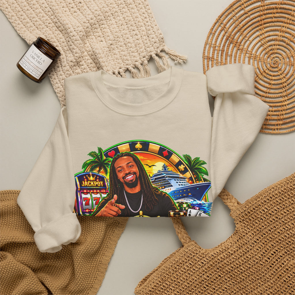 Lucky Cruise Crewneck Sweatshirt — Vibrant Casino Cruise Graphic