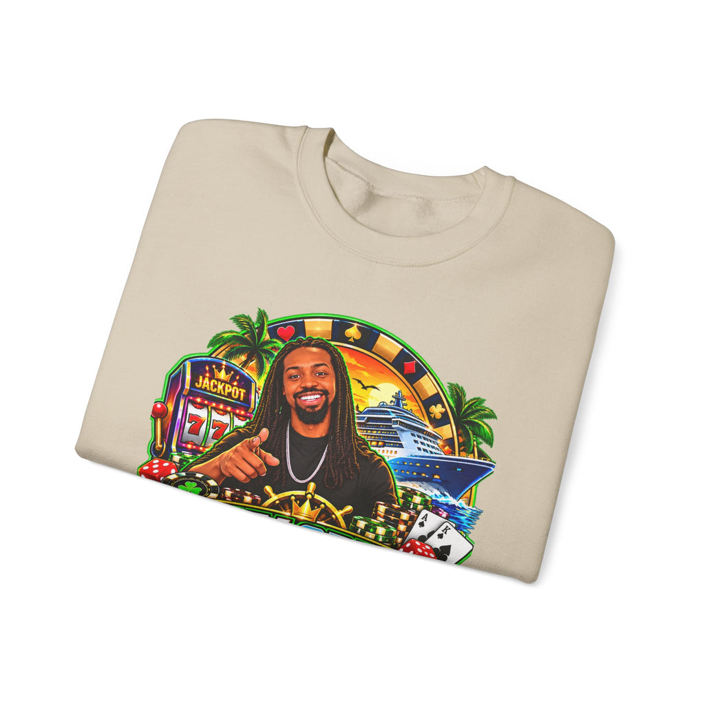 Lucky Cruise Crewneck Sweatshirt — Vibrant Casino Cruise Graphic
