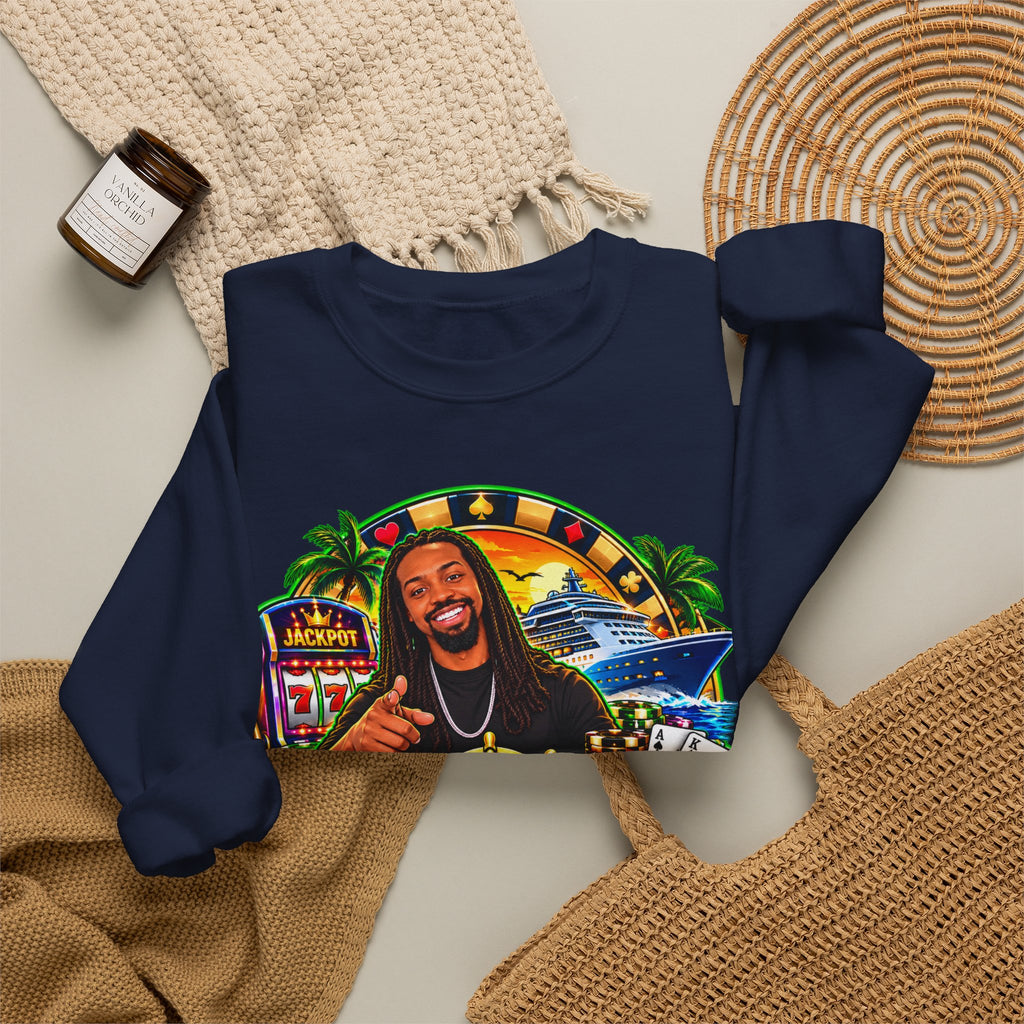 Lucky Cruise Crewneck Sweatshirt — Vibrant Casino Cruise Graphic