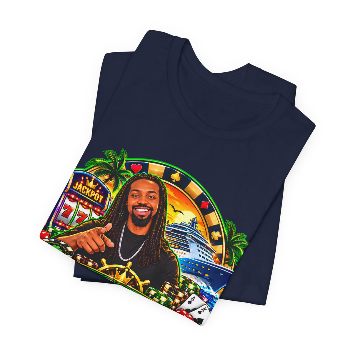 Lucky Cruisin' Tee — Casino Cruise Vacation Graphic Shirt