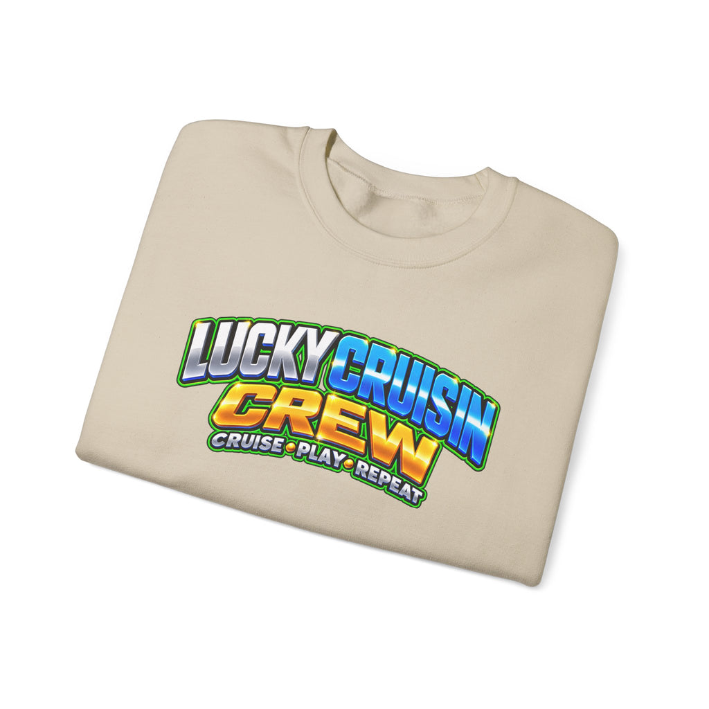 Crewneck Sweatshirt - "Lucky Cruisin' Crew" Graphic (Cruise • Play • Repeat)