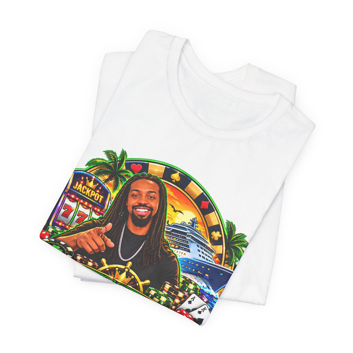 Lucky Cruisin' Tee — Casino Cruise Vacation Graphic Shirt