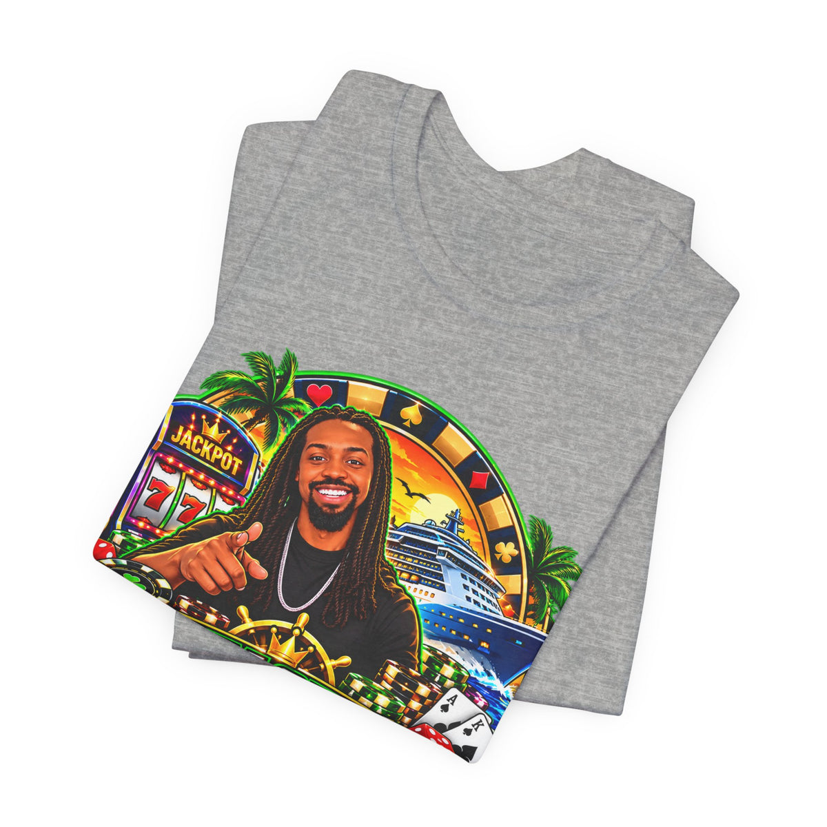 Lucky Cruisin' Tee — Casino Cruise Vacation Graphic Shirt