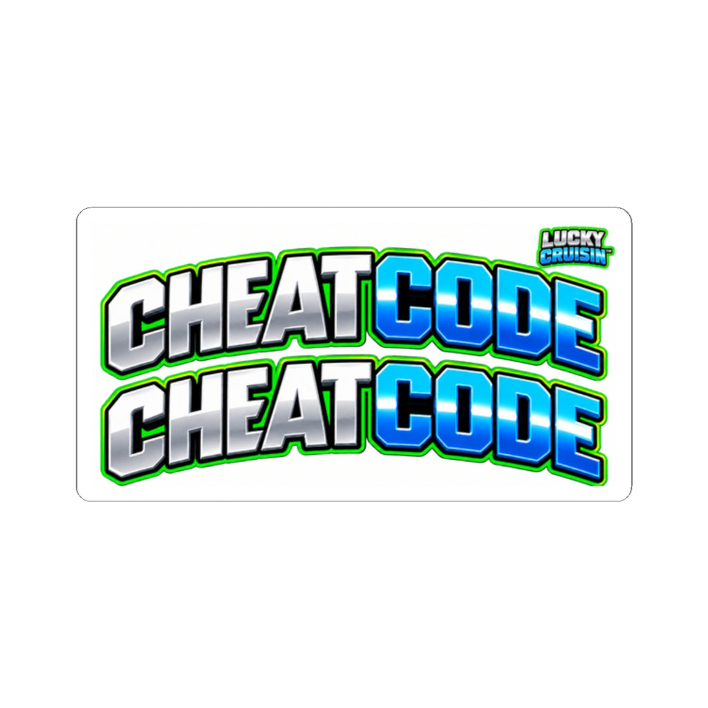 Cheat Code Vinyl Sticker — Retro Gamer Logo Kiss-Cut Laptop Decal