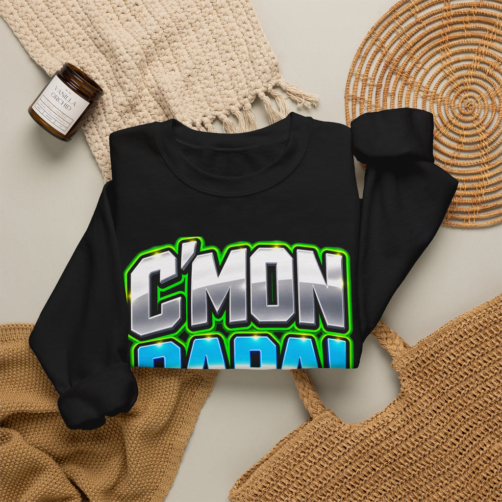 C'Mon Papa! Crewneck Sweatshirt — Bold Retro Graphic Dad Pullover
