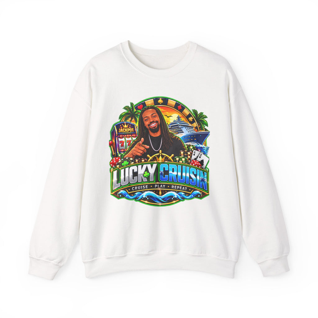 Lucky Cruise Crewneck Sweatshirt — Vibrant Casino Cruise Graphic