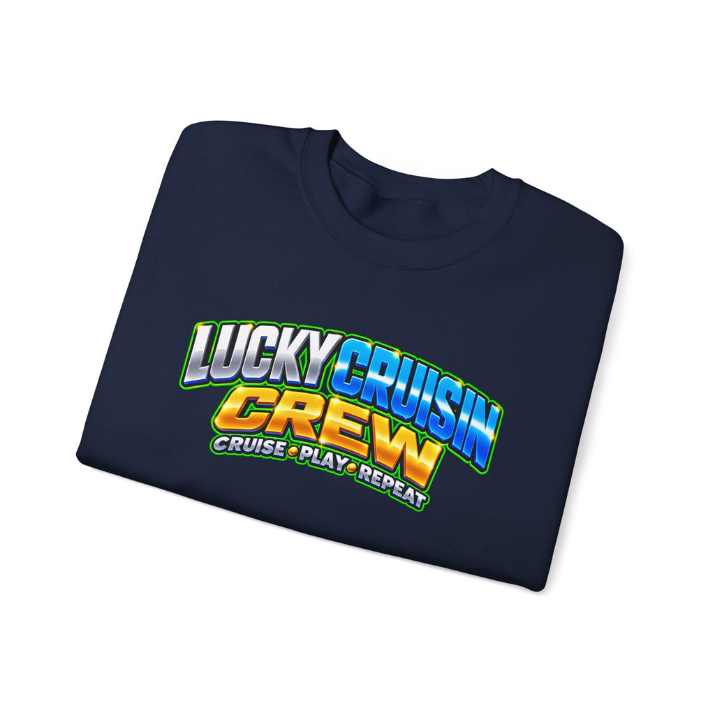 Crewneck Sweatshirt - "Lucky Cruisin' Crew" Graphic (Cruise • Play • Repeat)