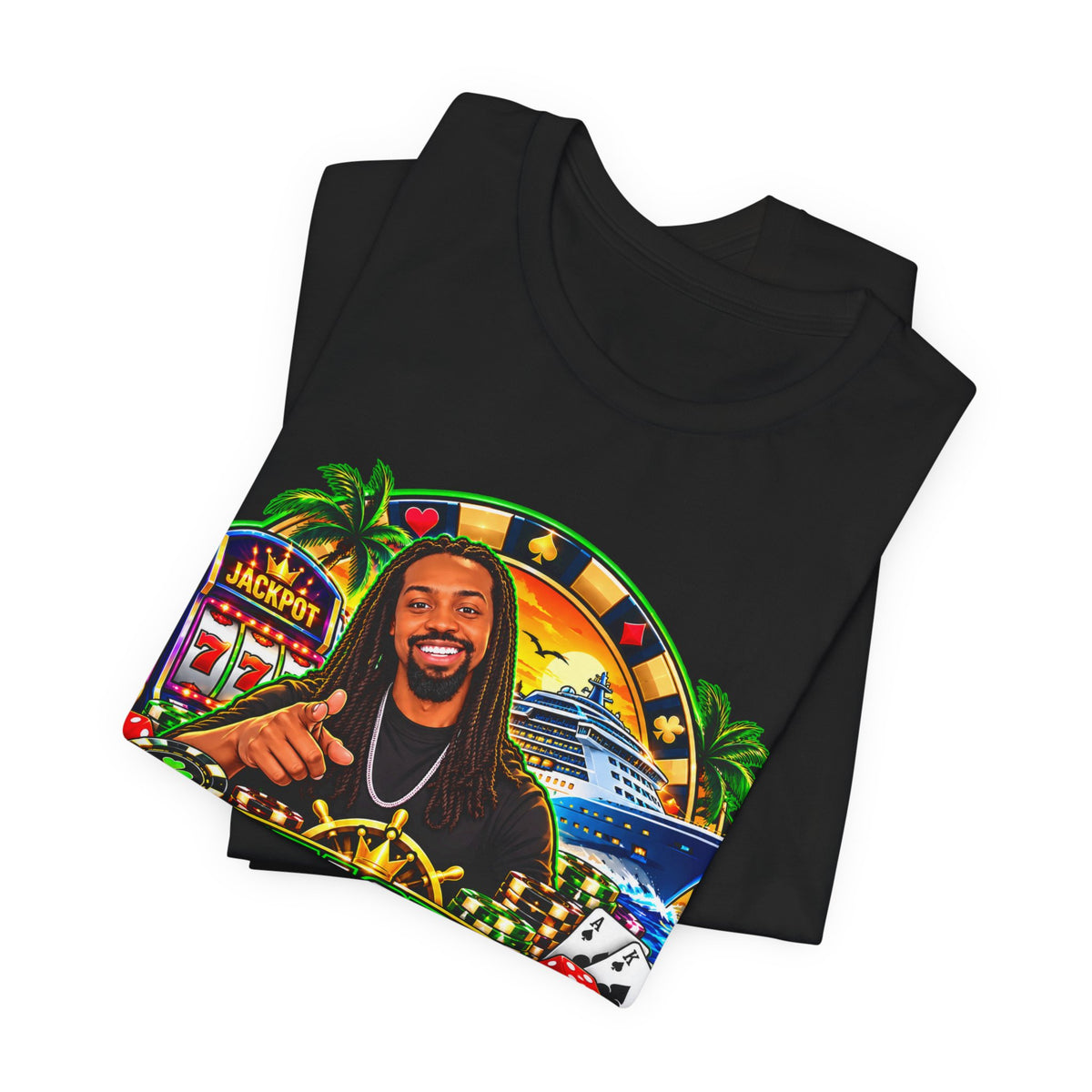 Lucky Cruisin' Tee — Casino Cruise Vacation Graphic Shirt
