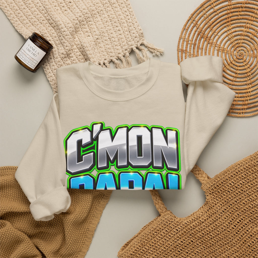 C'Mon Papa! Crewneck Sweatshirt — Bold Retro Graphic Dad Pullover