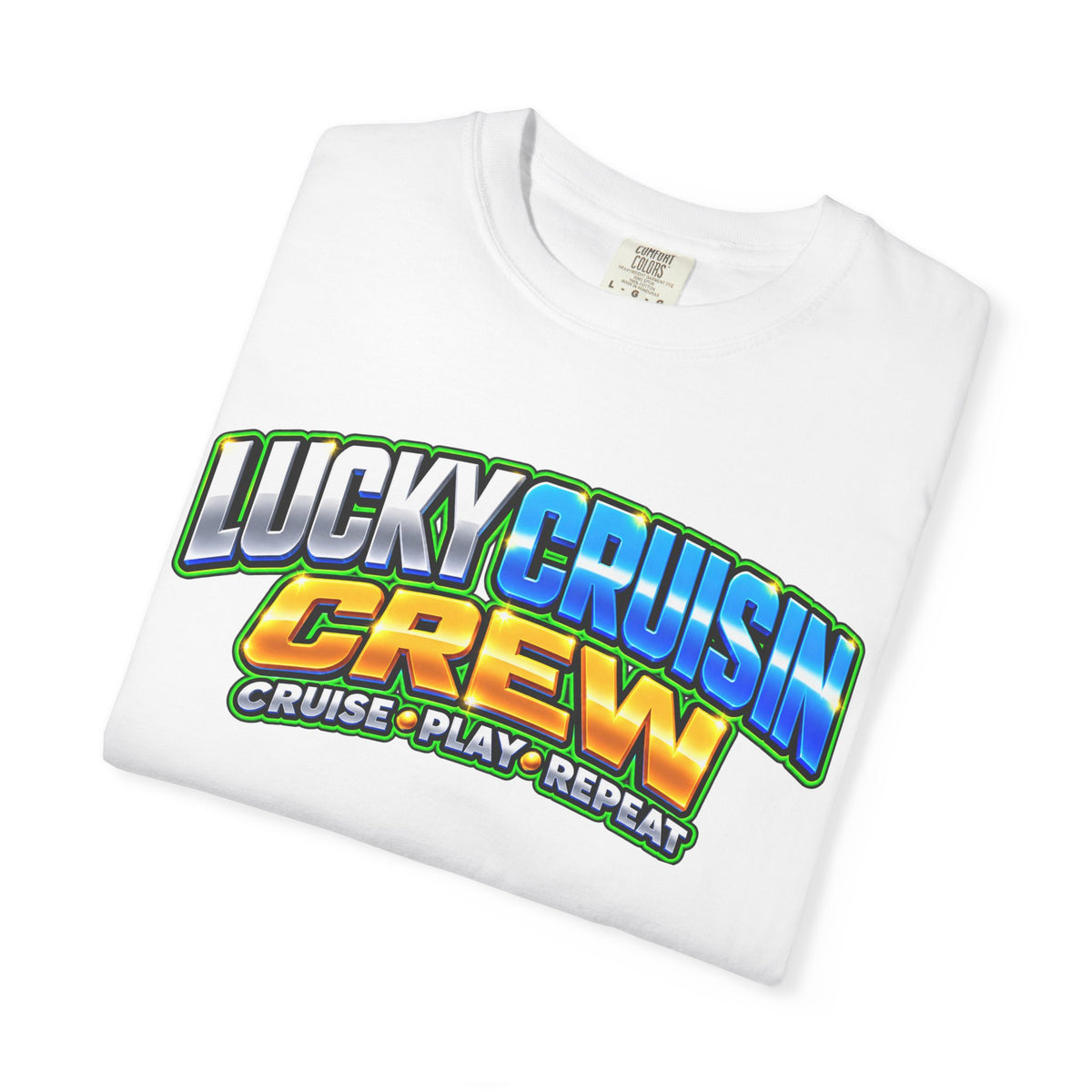Lucky Cruisin Crew T-Shirt — "Cruise • Play • Repeat" Graphic Tee