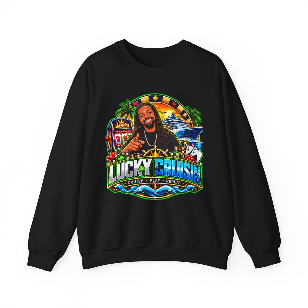 Lucky Cruise Crewneck Sweatshirt — Vibrant Casino Cruise Graphic