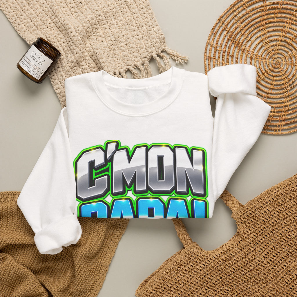 C'Mon Papa! Crewneck Sweatshirt — Bold Retro Graphic Dad Pullover