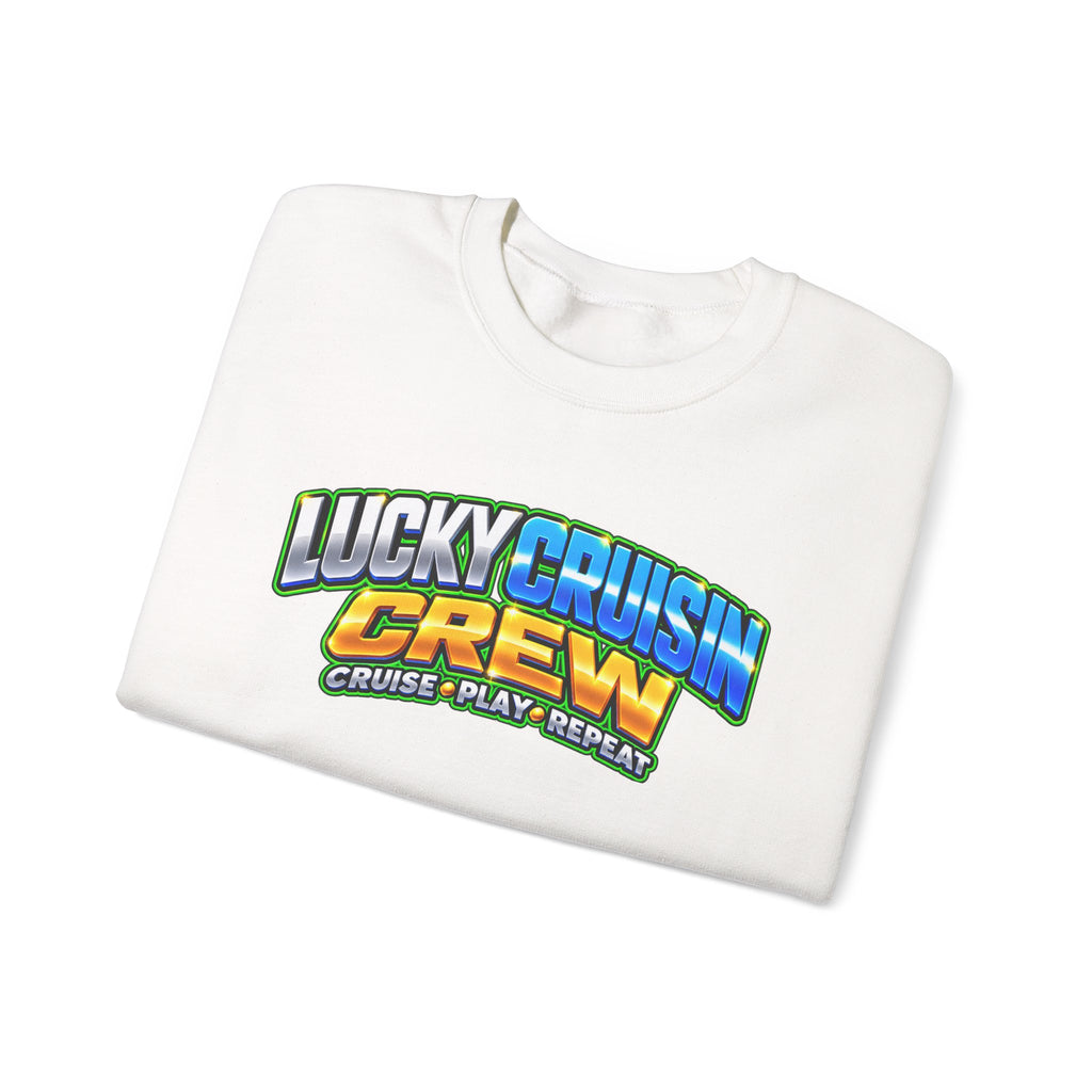 Crewneck Sweatshirt - "Lucky Cruisin' Crew" Graphic (Cruise • Play • Repeat)