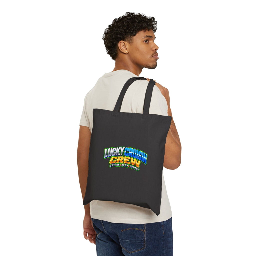 Lucky Cruise Crew Canvas Tote Bag — Nautical Travel Beach Reusable Shopper