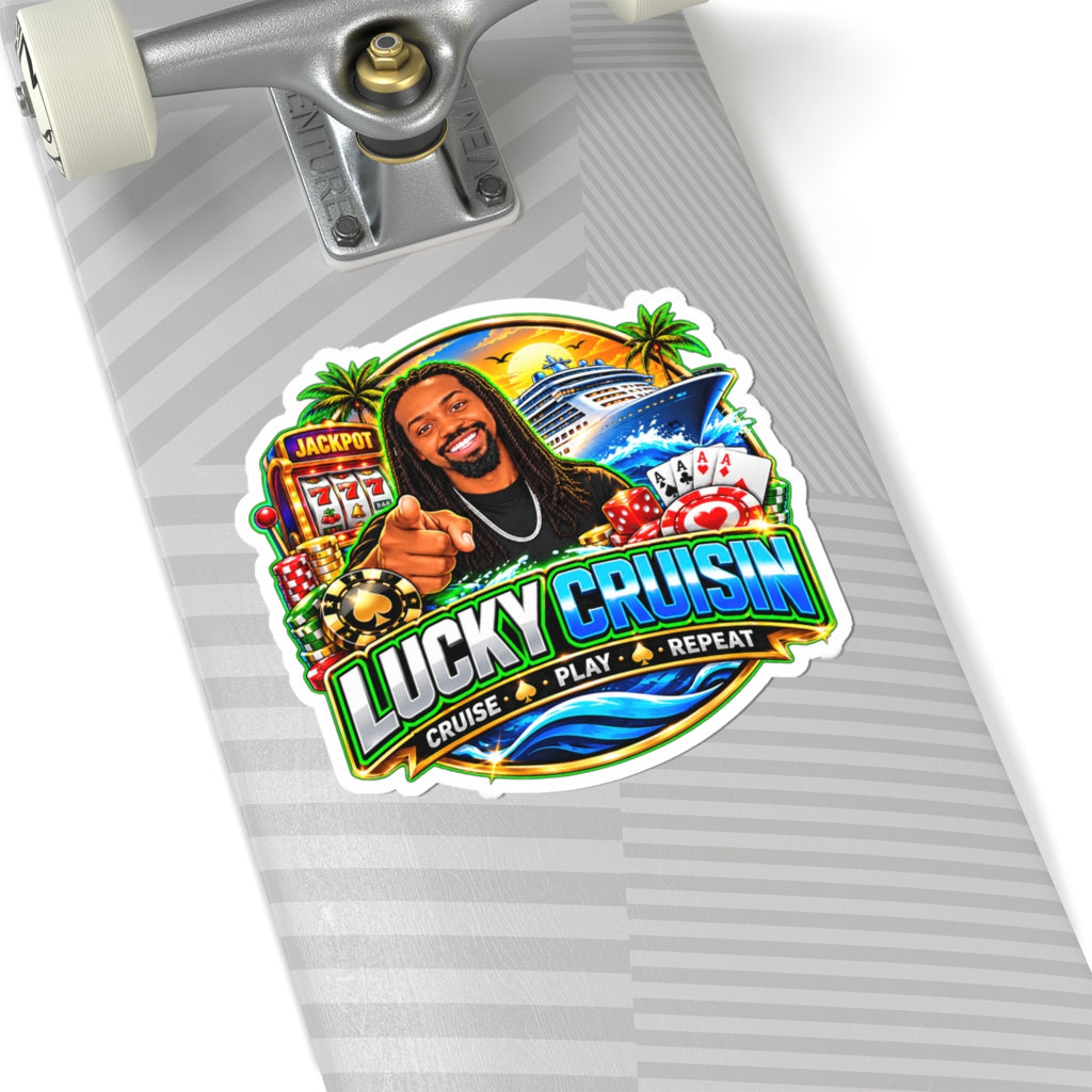 Lucky Cruisin’ Cruise Vacation Casino Kiss-Cut Sticker