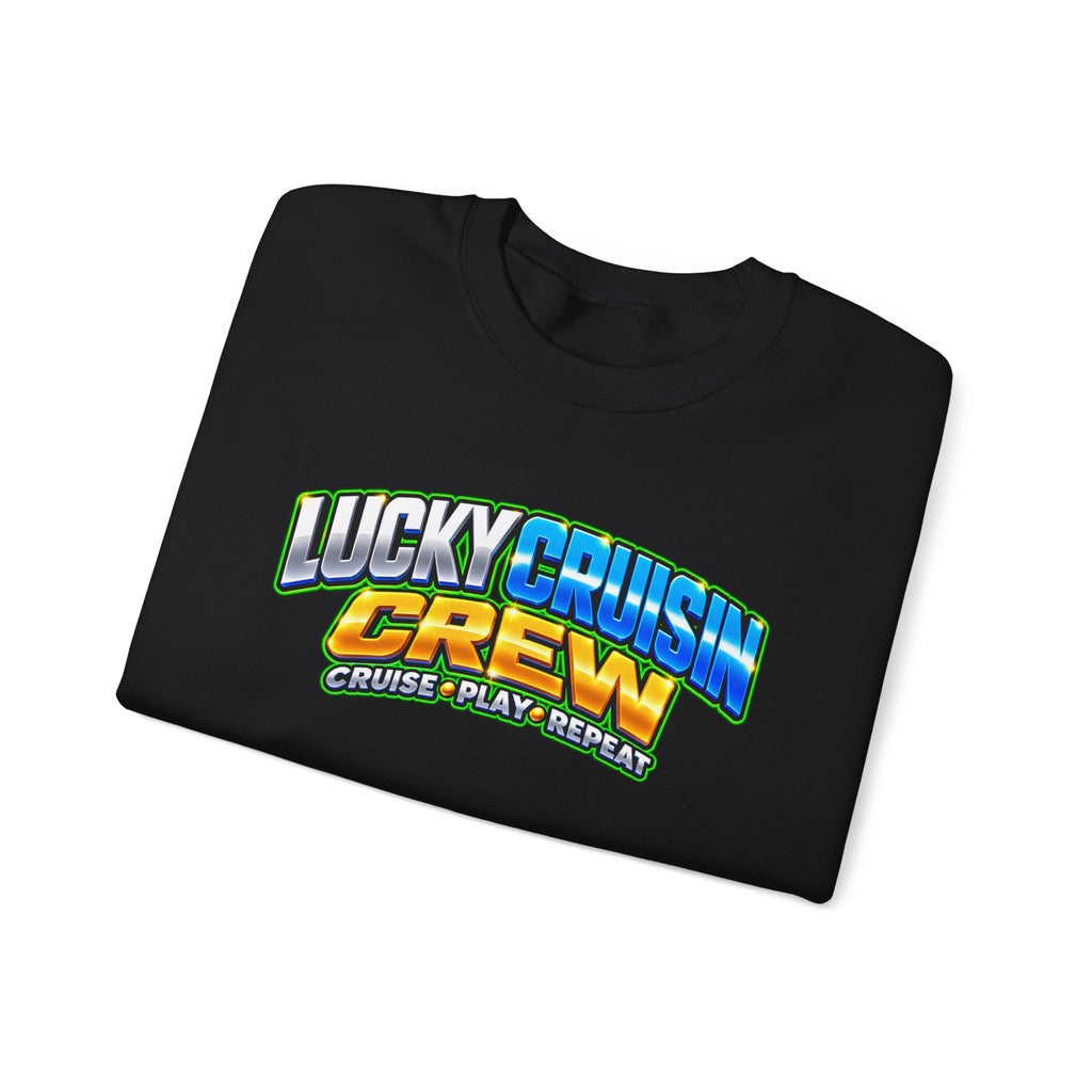 Crewneck Sweatshirt - "Lucky Cruisin' Crew" Graphic (Cruise • Play • Repeat)