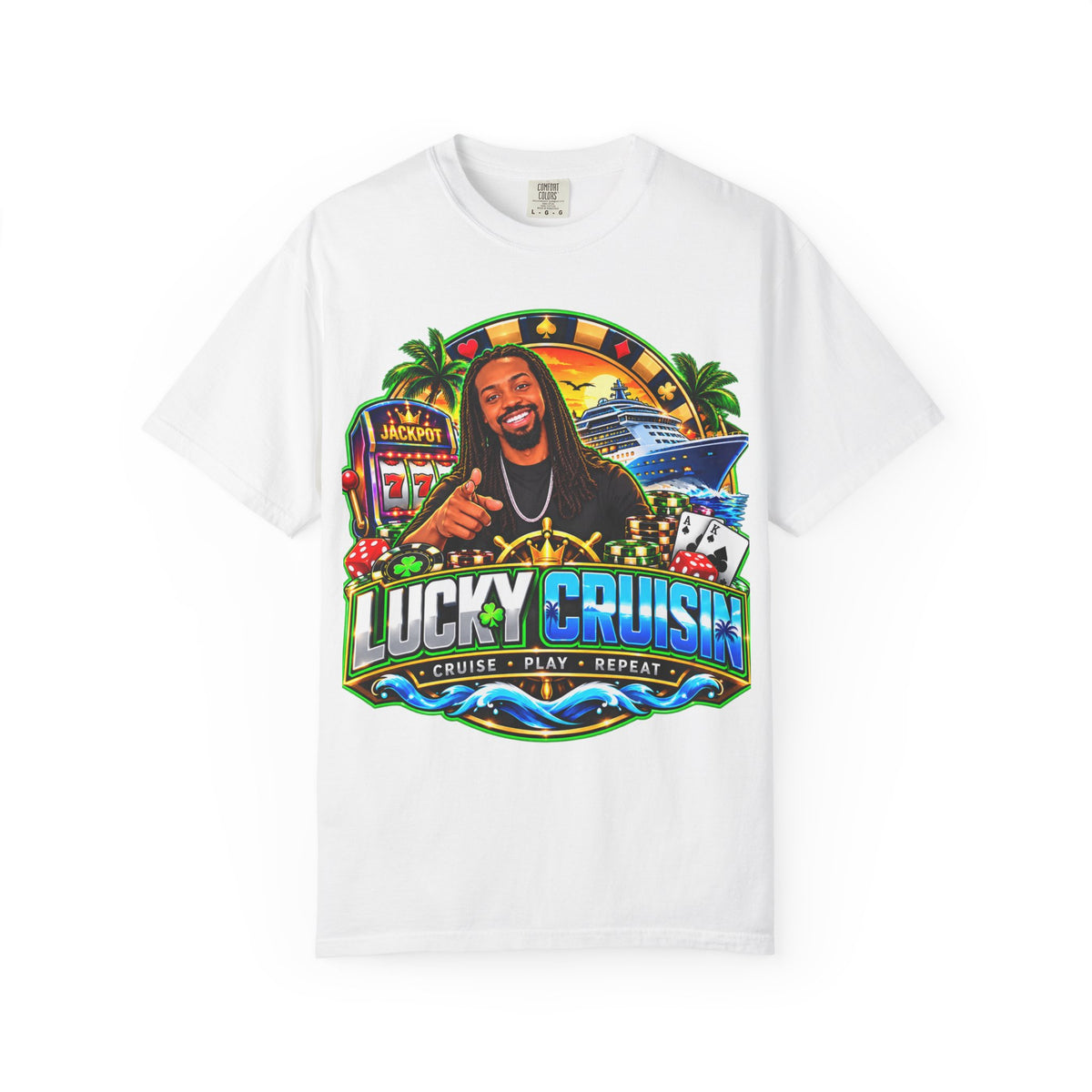 Lucky Cruisin' T-Shirt — Lucky Cruisin' Crew Graphic Tee (Cruise, Play, Repeat)