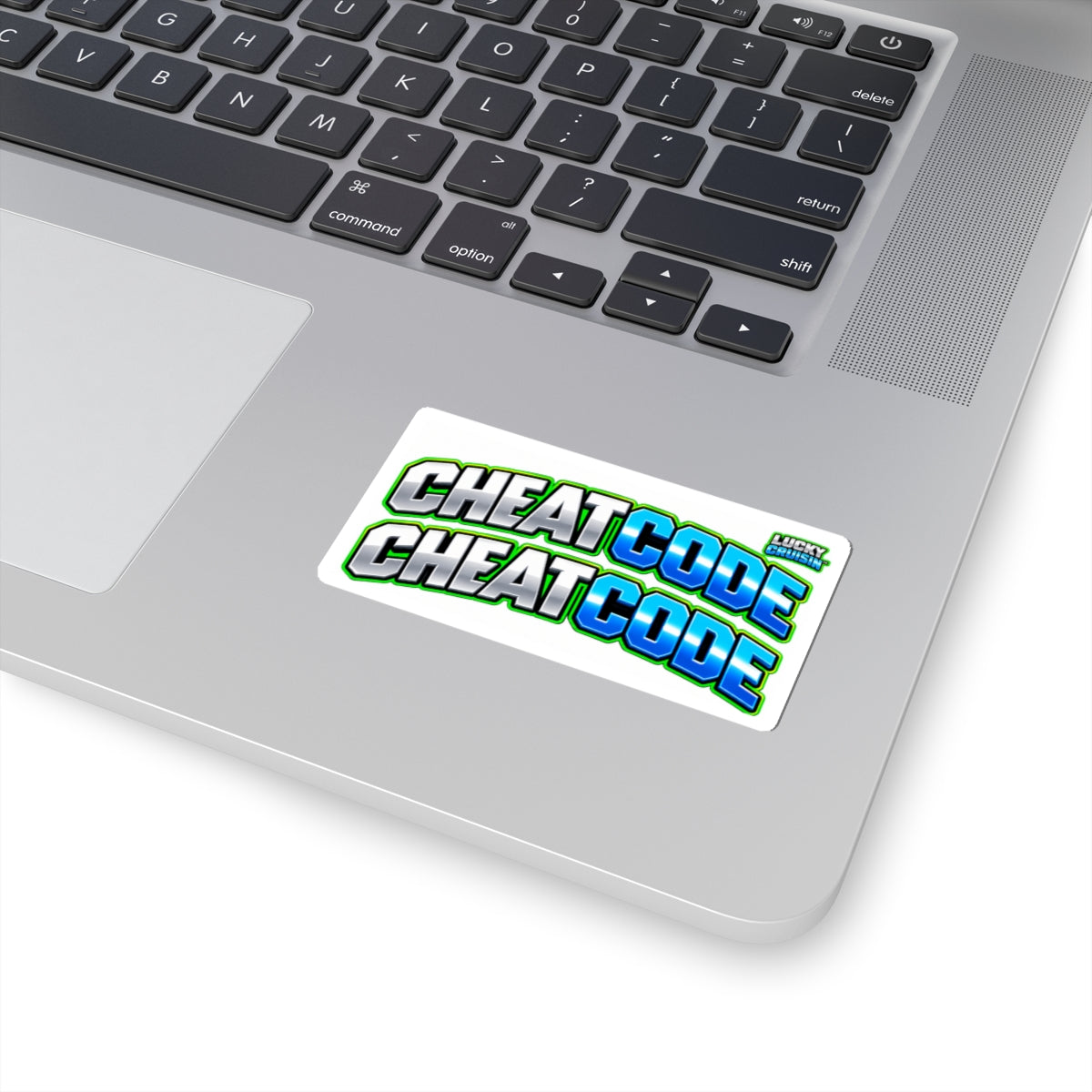 Cheat Code Vinyl Sticker — Retro Gamer Logo Kiss-Cut Laptop Decal
