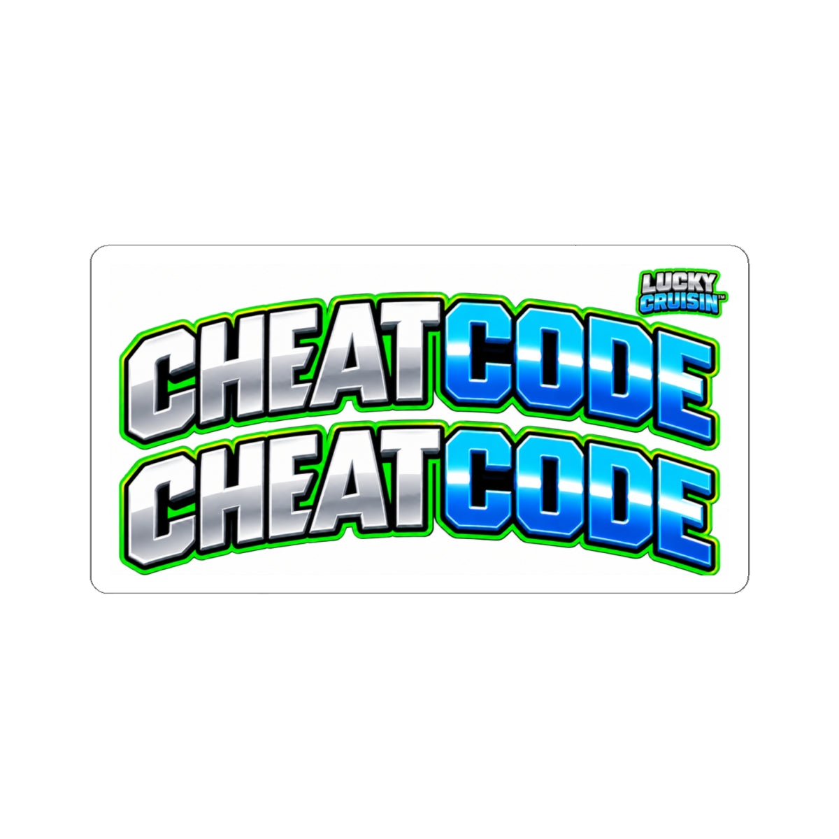Cheat Code Vinyl Sticker — Retro Gamer Logo Kiss-Cut Laptop Decal