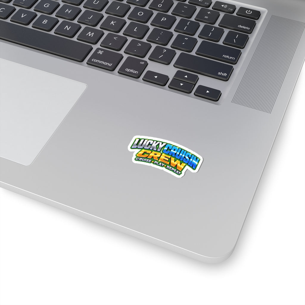 Lucky Cruisin Crew Sticker — 'Cruise • Play • Repeat' Kiss-Cut Laptop/Waterproof Sticker