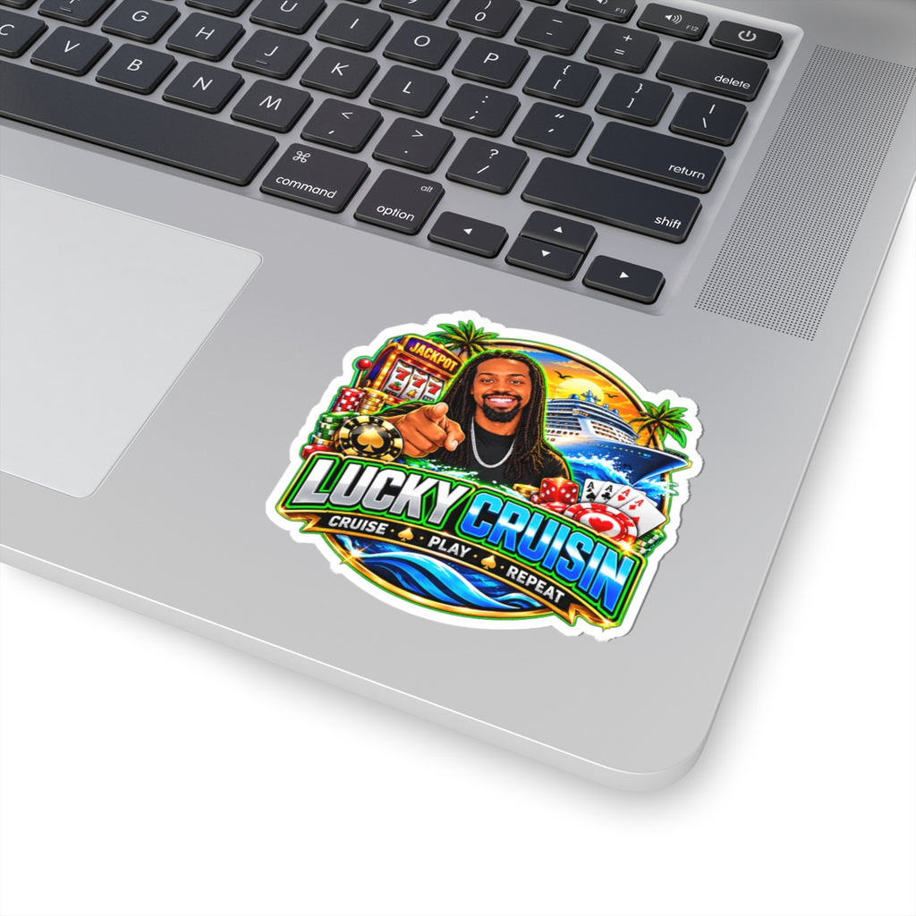 Lucky Cruisin’ Cruise Vacation Casino Kiss-Cut Sticker