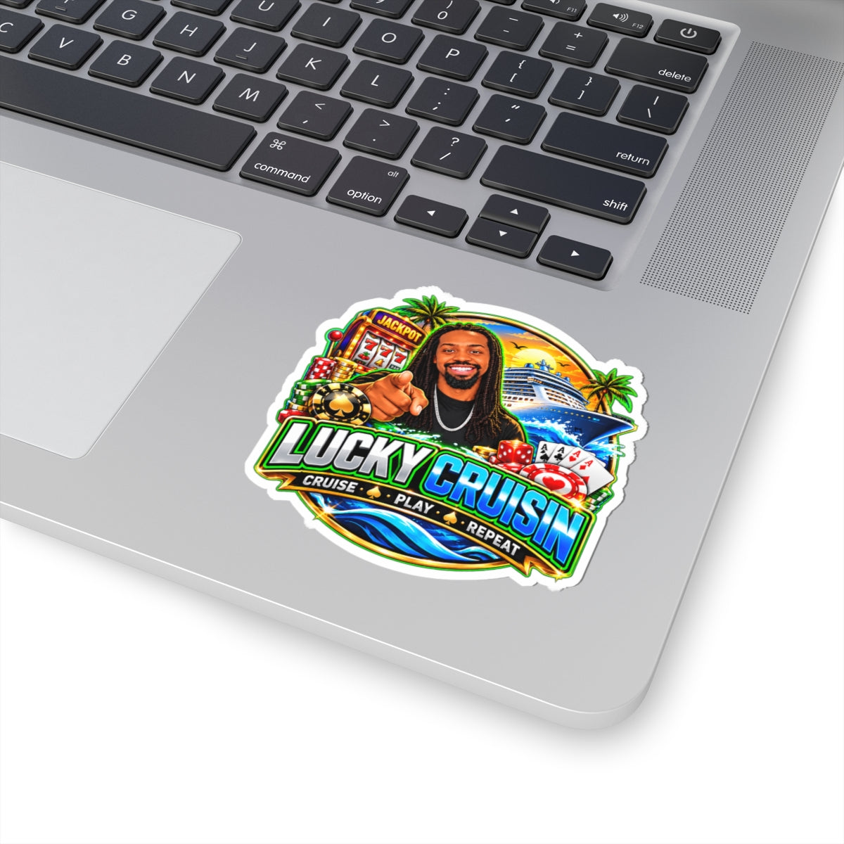 Lucky Cruisin’ Cruise Vacation Casino Kiss-Cut Sticker