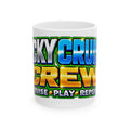 Cruise Crew Ceramic Mug — "Cruise • Play • Repeat" Colorful Vacation Coffee Cup (11oz, 15oz)