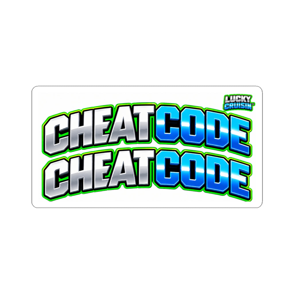 Cheat Code Vinyl Sticker — Retro Gamer Logo Kiss-Cut Laptop Decal