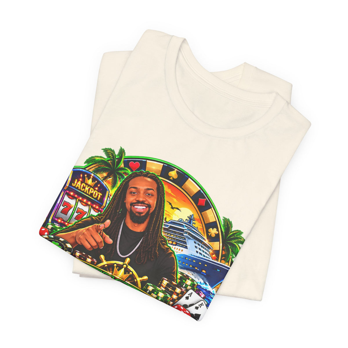 Lucky Cruisin' Tee — Casino Cruise Vacation Graphic Shirt